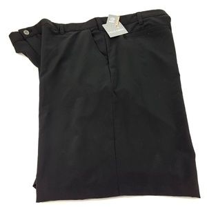 Black Flat Front Golf Shorts Moisture Wicking Mens